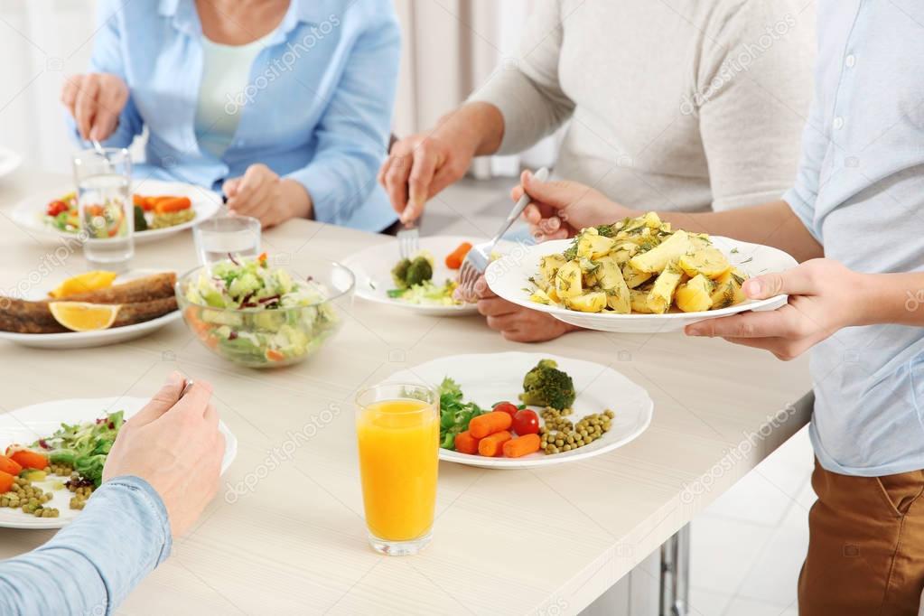 Family having lunch 