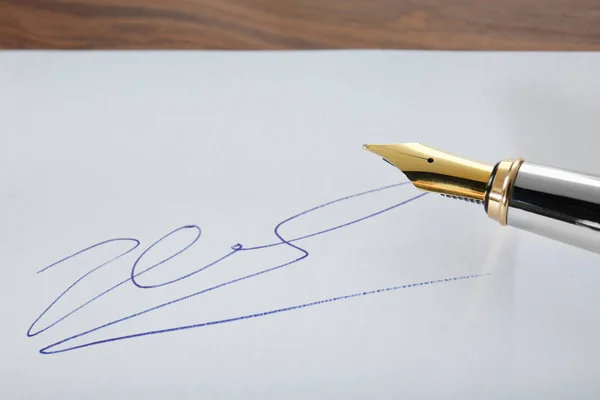 Handtekening van de notaris — Stockfoto