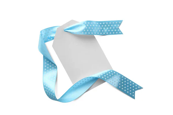 Papel con hermosa cinta azul — Foto de Stock