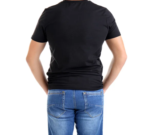 Hombre joven en camiseta en blanco —  Fotos de Stock