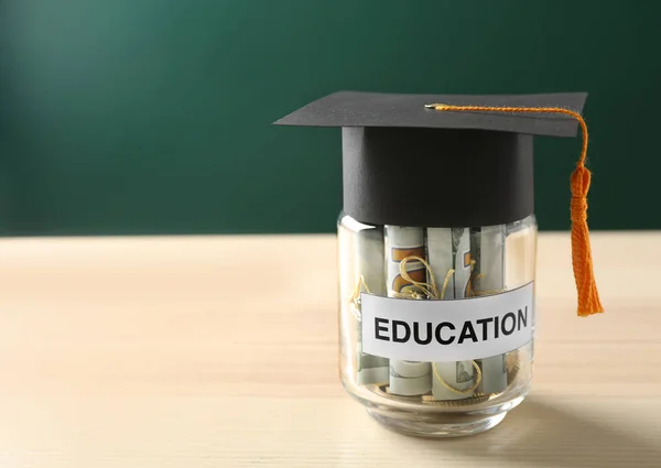 Glass jar with money — Stock Photo, Image