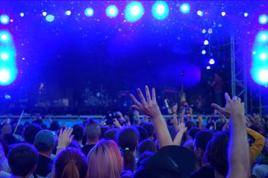 Kalabalık bir açık hava konserinde