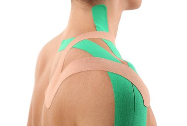 shoulder with physio tape  clipart