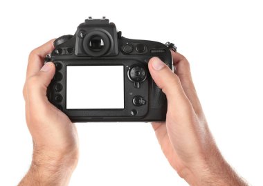 Fotoğraf makinesi holding erkek eller