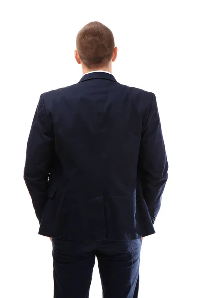 Young business coach standing on white background — Stock Photo, Image