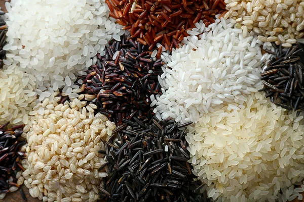 Diferentes tipos de arroz — Fotografia de Stock