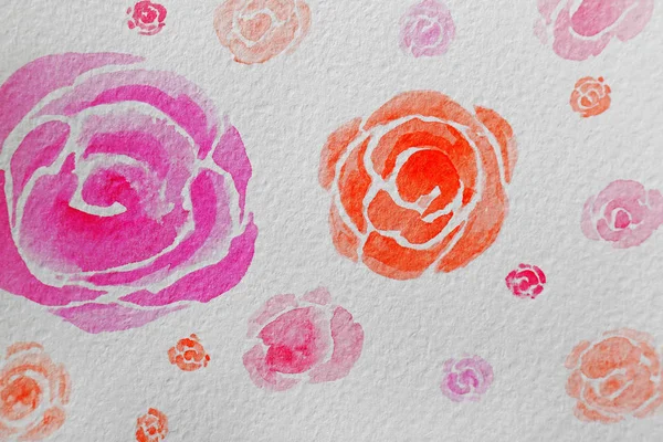 Pittura ad acquerello di fiori su foglio album — Foto Stock