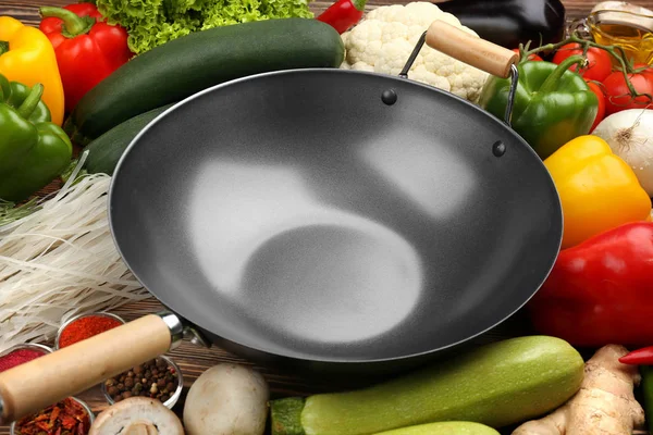 Empty wok pan