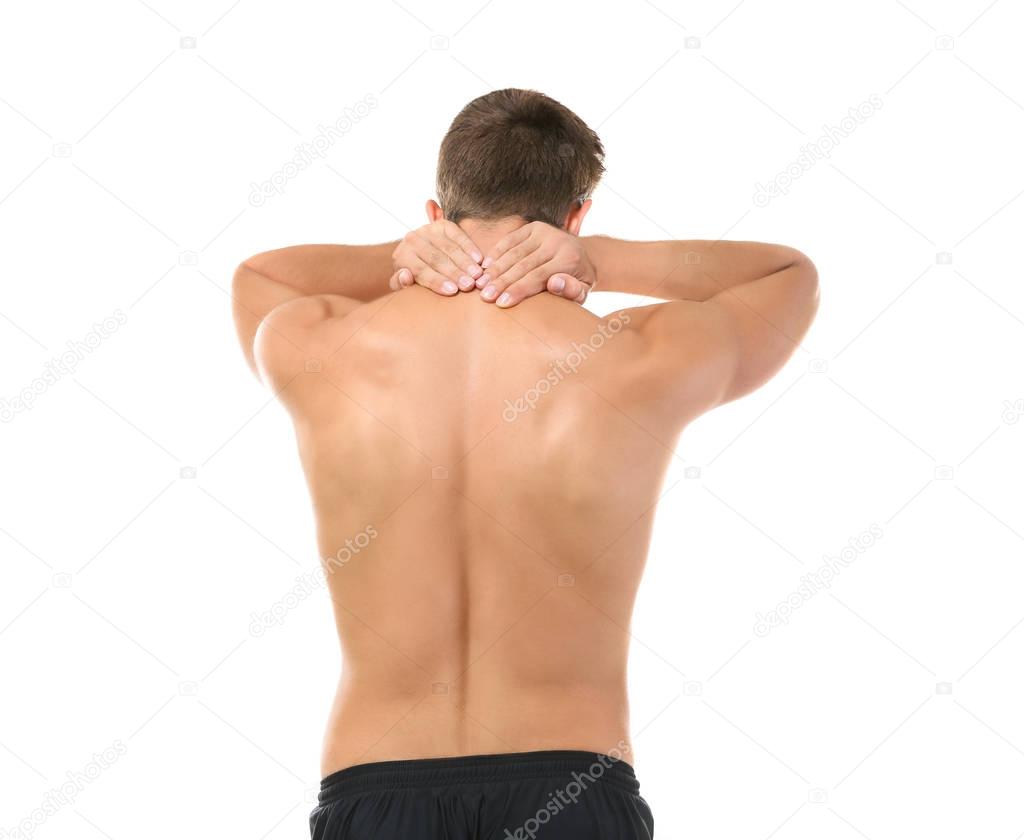 man with pain in neck 