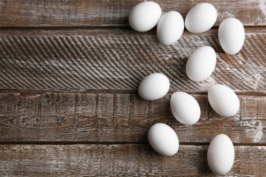 stapel van rauwe eieren 