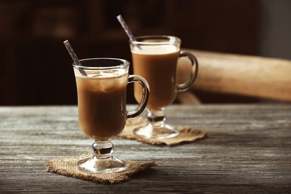 Glasses of cold coffee — Stock Photo, Image