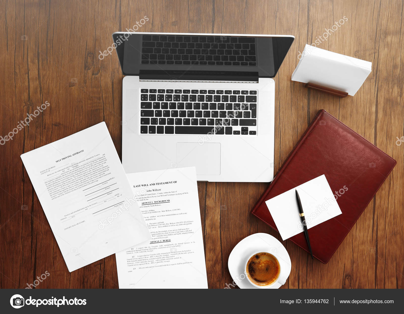 Lawyer Workplace With Laptop Stock Photo C Belchonock 135944762