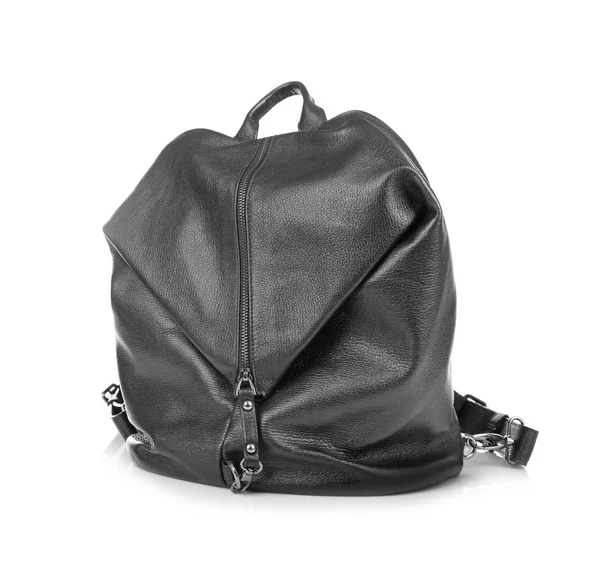 Чорний Шкіряний рюкзак — стокове фото