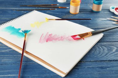 Fırçalar ve boya albüm sayfası