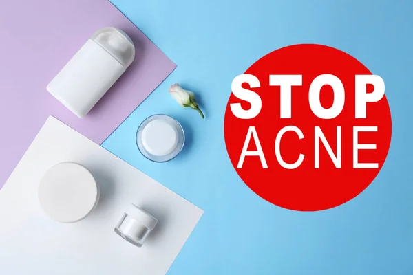 Texto DETENER ACNE — Foto de Stock