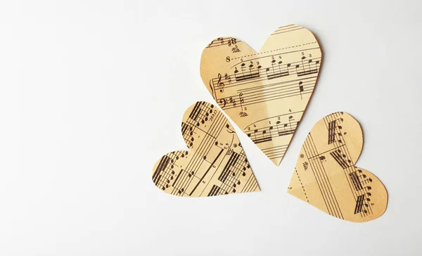 Paper hearts with notes — Stock Photo, Image
