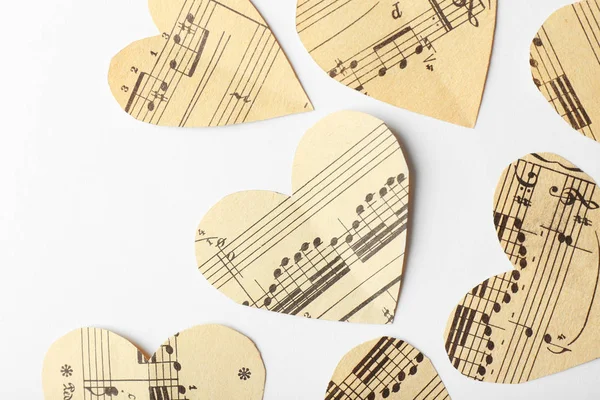 Paper hearts with notes — Stock Photo, Image