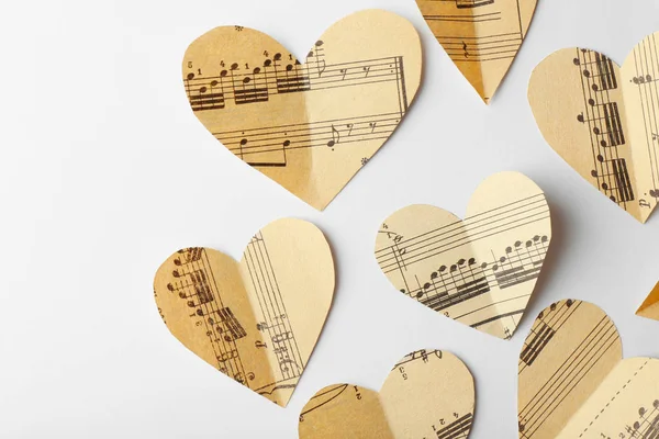 Paper hearts with notes — Stock Photo, Image