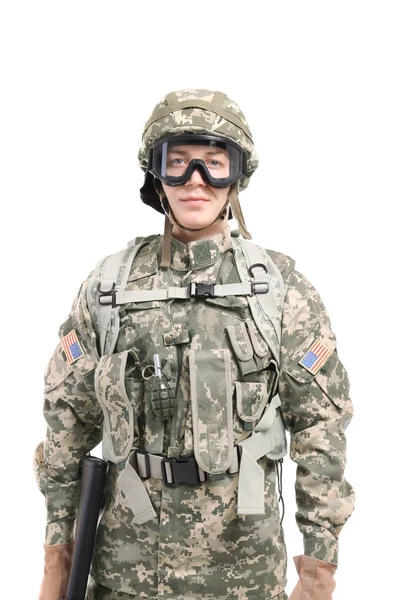 Soldier on white background — Stock Photo, Image