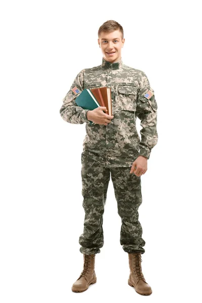 Żołnierz na białym tle — Zdjęcie stockowe