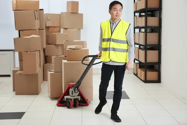 Young man with loader