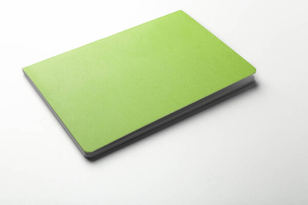 Blank green notebook