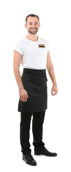 Handsome waiter in apron — Stock Photo, Image