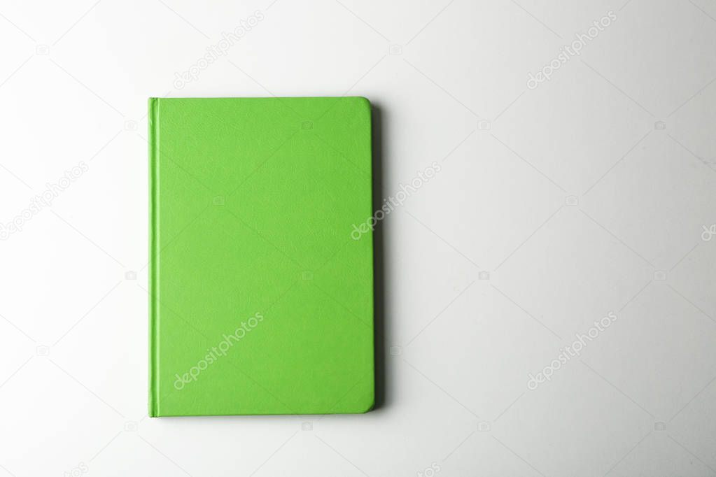 Blank green notebook