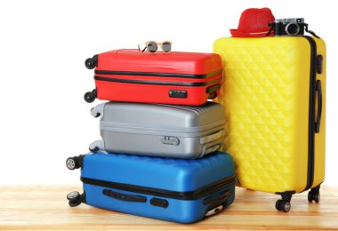 Colourful traveler cases clipart