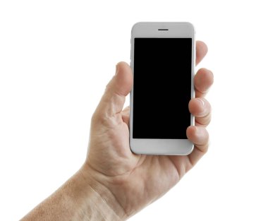 Akıllı telefon tutan adam.