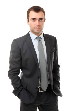 kendinden emin yakışıklı işadamı 