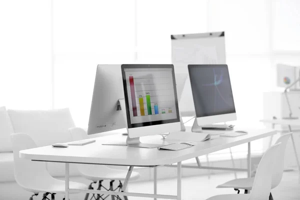 Modern office with computers — Stock Photo, Image