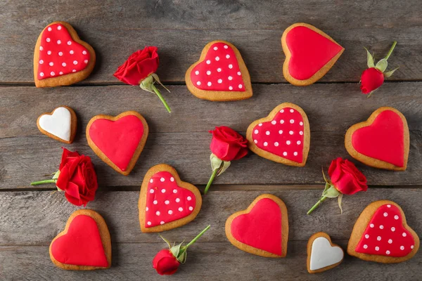 San Valentín corazones galletas — Foto de Stock