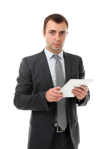 Businessman with tablet computer Royalty Free Stock Images