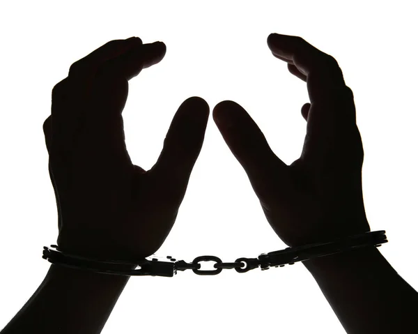 Man hands in handcuffs — Stock Photo, Image