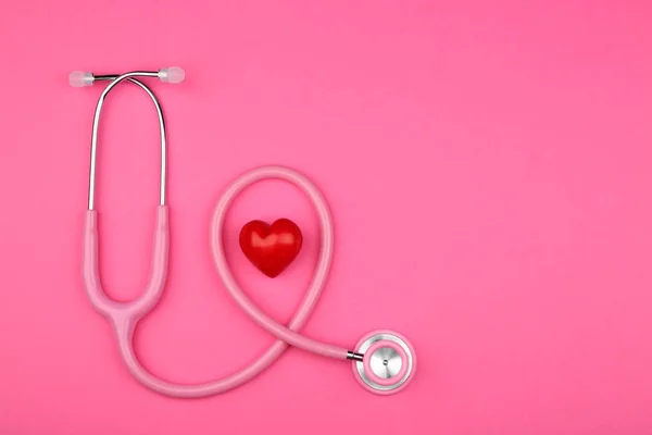 Stethoscope with heart composition — Stock Photo, Image