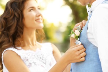 Gelin sabitleme ilik yelek damat, görünümü kapatmak için