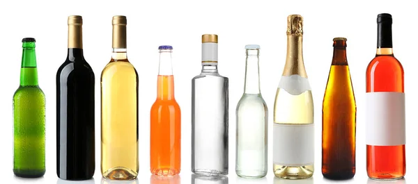 Bottles with different drinks — Stock Photo, Image