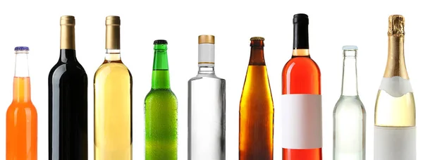 Bottles with different drinks — Stock Photo, Image