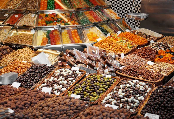 Assortment of sweets at market — Stock Photo, Image