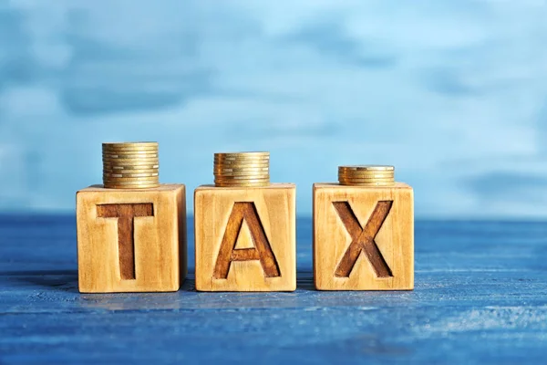 Cubes with word TAX — Stock Photo, Image