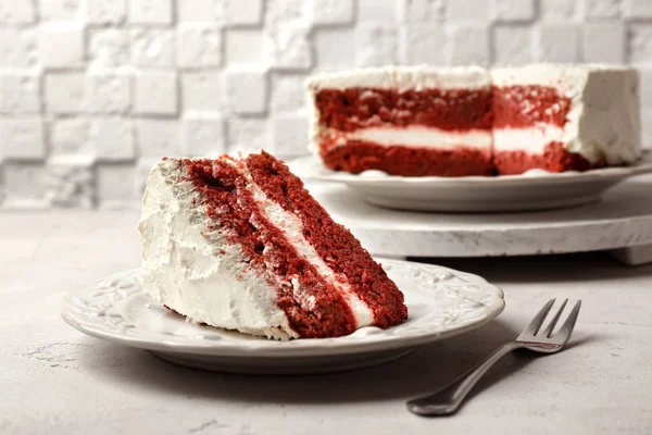 Cake van het heerlijke rood fluweel — Stockfoto