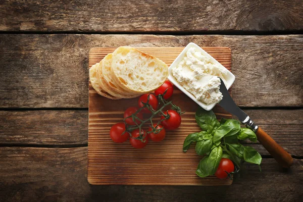 Čerstvé suroviny pro bruschetta — Stock fotografie