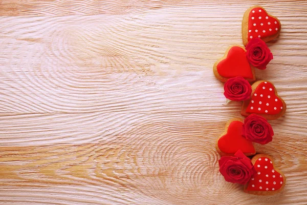 Sevgililer günü kalp kurabiye — Stok fotoğraf