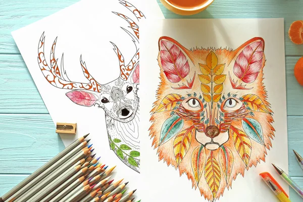 Disegni e matite da colorare — Foto Stock