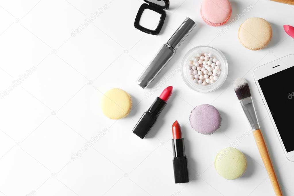 Makeup cosmetic with macaroons
