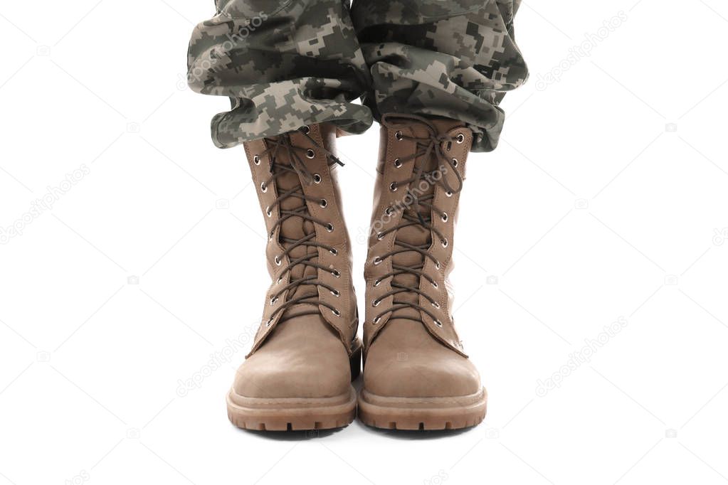 Feet of soldier, close up