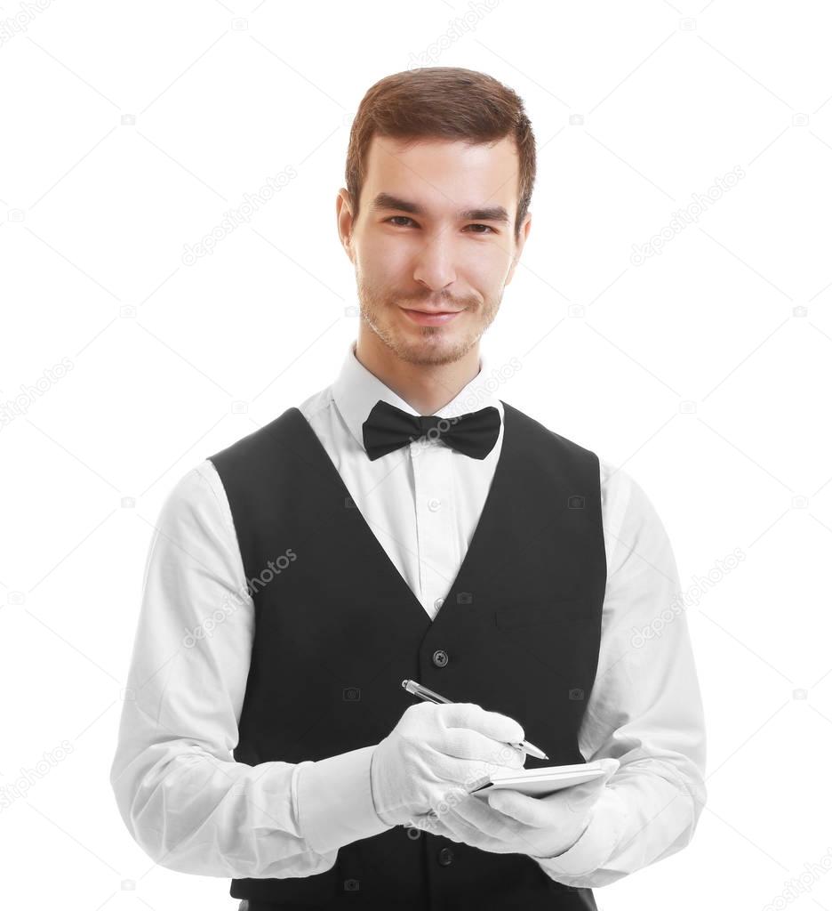 young handsome waiter