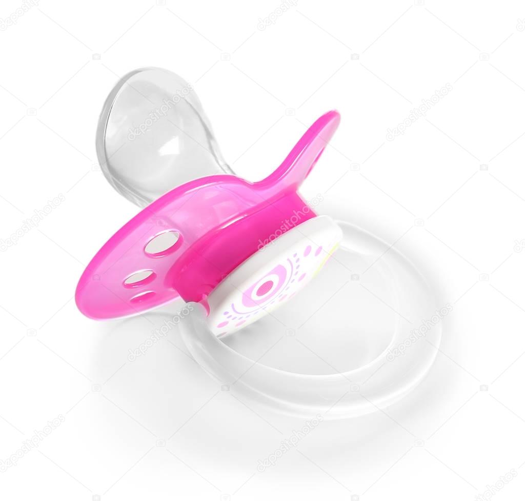 Baby pacifier on white 