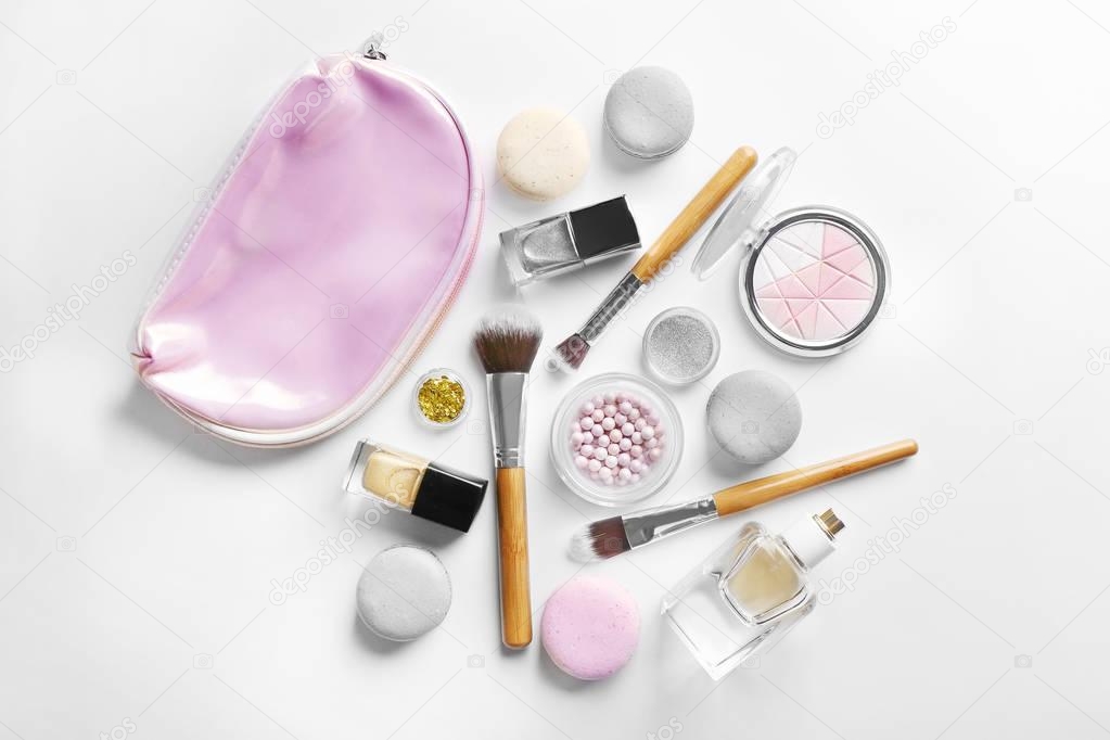 Makeup products with cosmetic bag